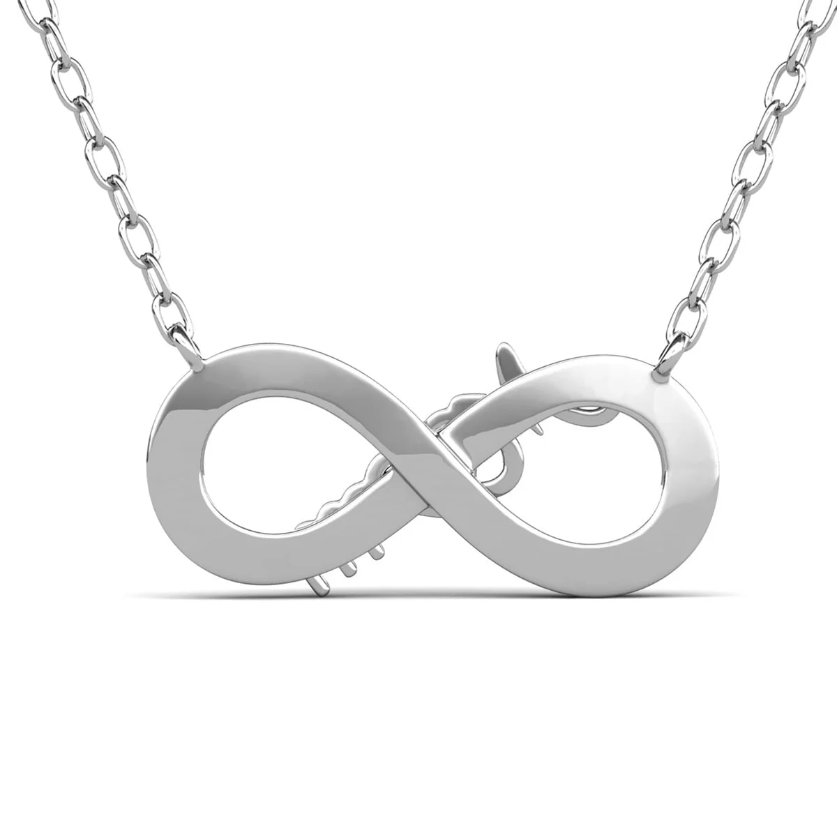 Robin 18k White Gold Plated Infinity Necklace with Swarovski Crystals & Heartfelt Message for Mom - Image 10
