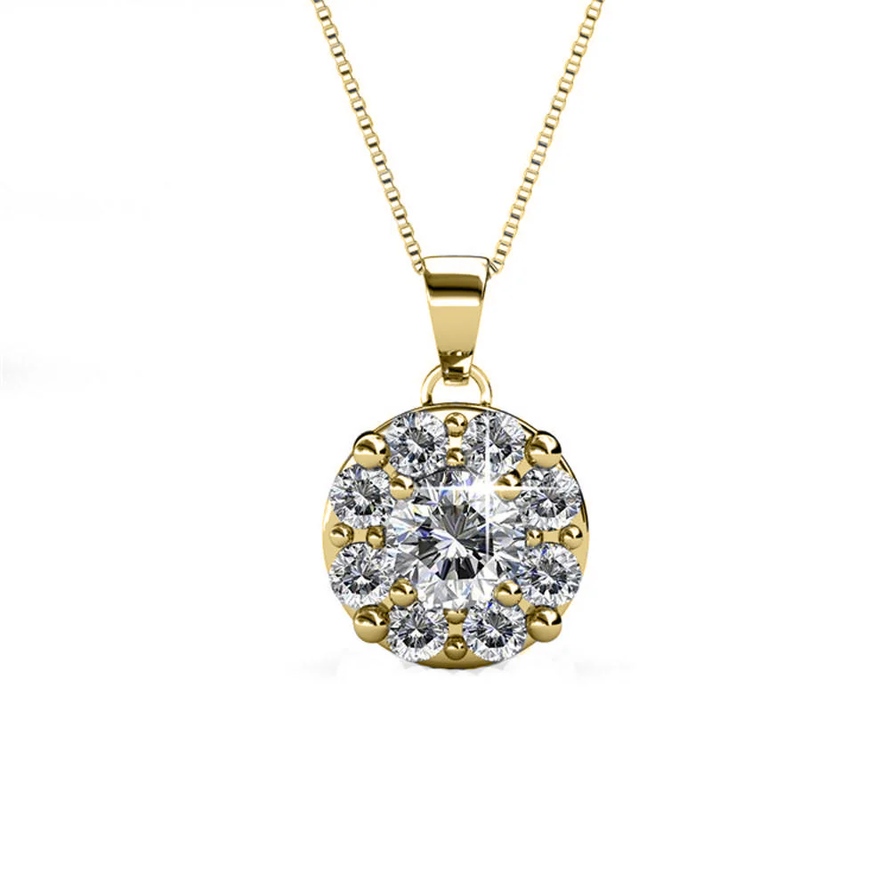 Ruth 18k White Gold Plated Silver Pendant Necklace with Swarovski Crystals - Image 10