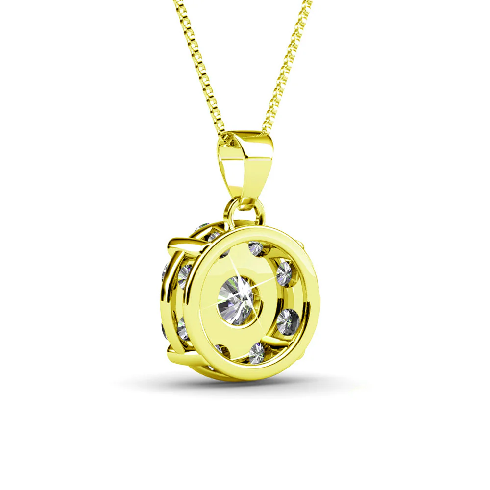 Ruth 18k White Gold Plated Silver Pendant Necklace with Swarovski Crystals - Image 13