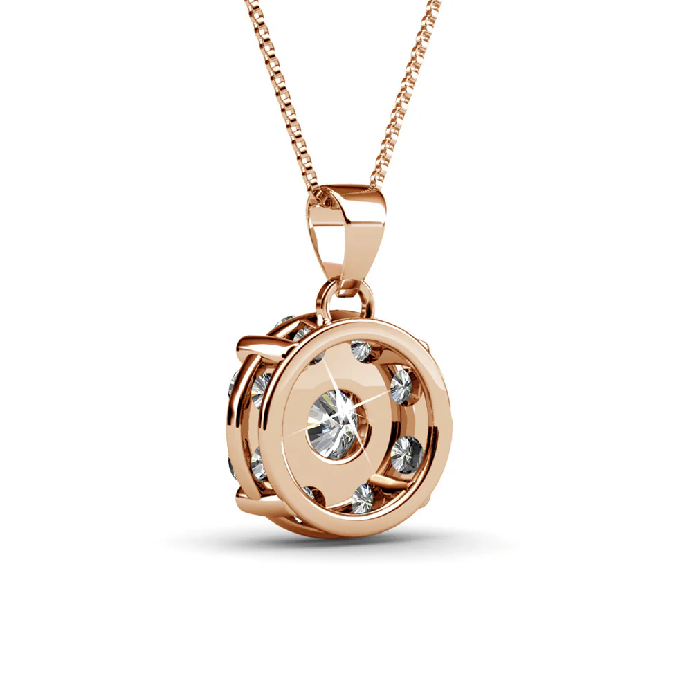 Ruth 18k White Gold Plated Silver Pendant Necklace with Swarovski Crystals - Image 17