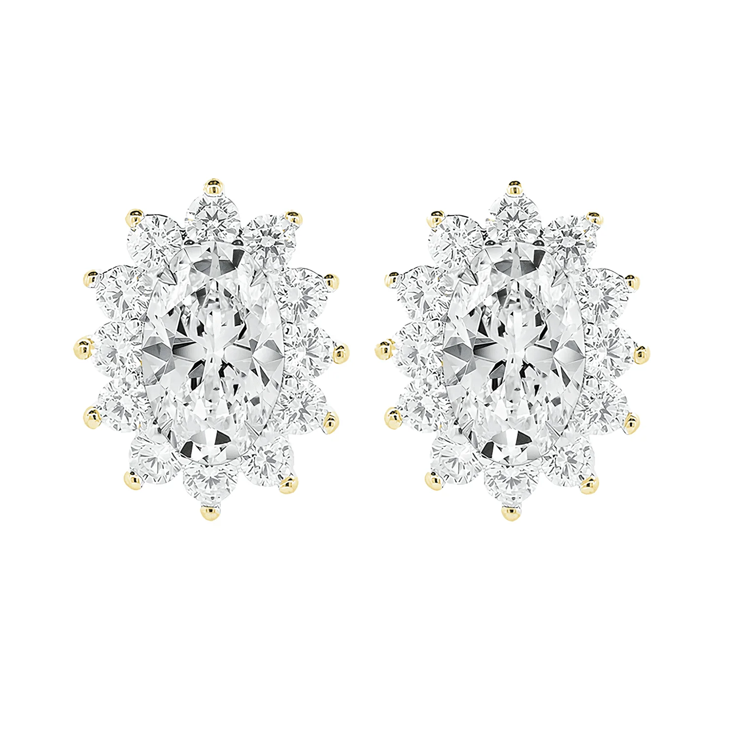 Sage 18k White Gold Plated Stud Earrings with Oval Cut Simulated Diamond Crystals - Image 9