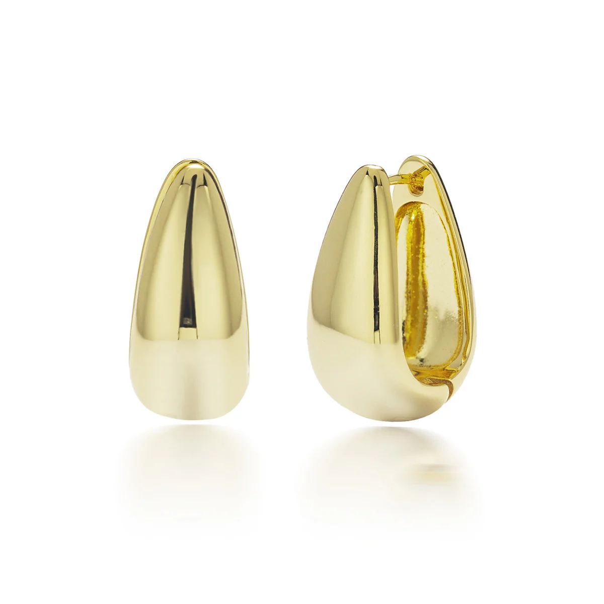 Salma 18k White Gold Plated 15mm Chunky U-Shaped Hoop Earrings - Image 12