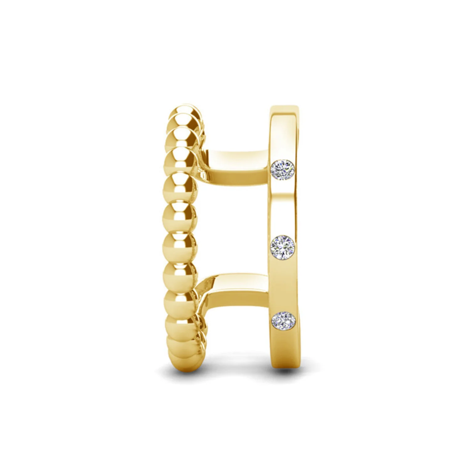 Sasha 18k White Gold Plated 10mm Hoop Ear Cuff with Swarovski Crystals - Image 11