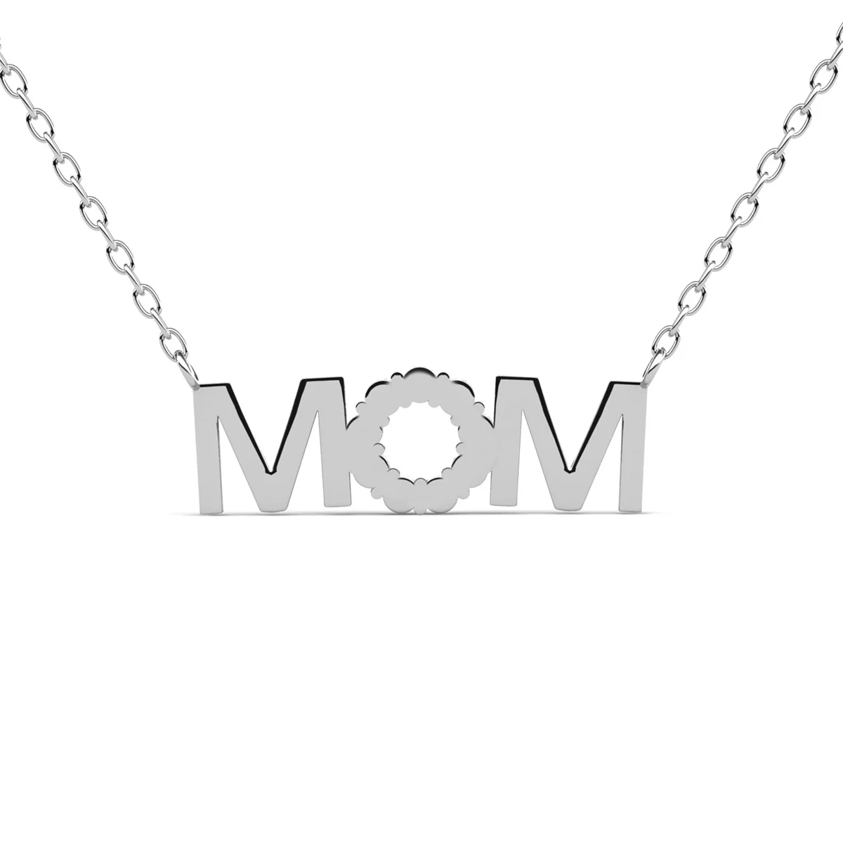 Savannah 18k White Gold Plated Mom Necklace with Swarovski Crystals - Image 9