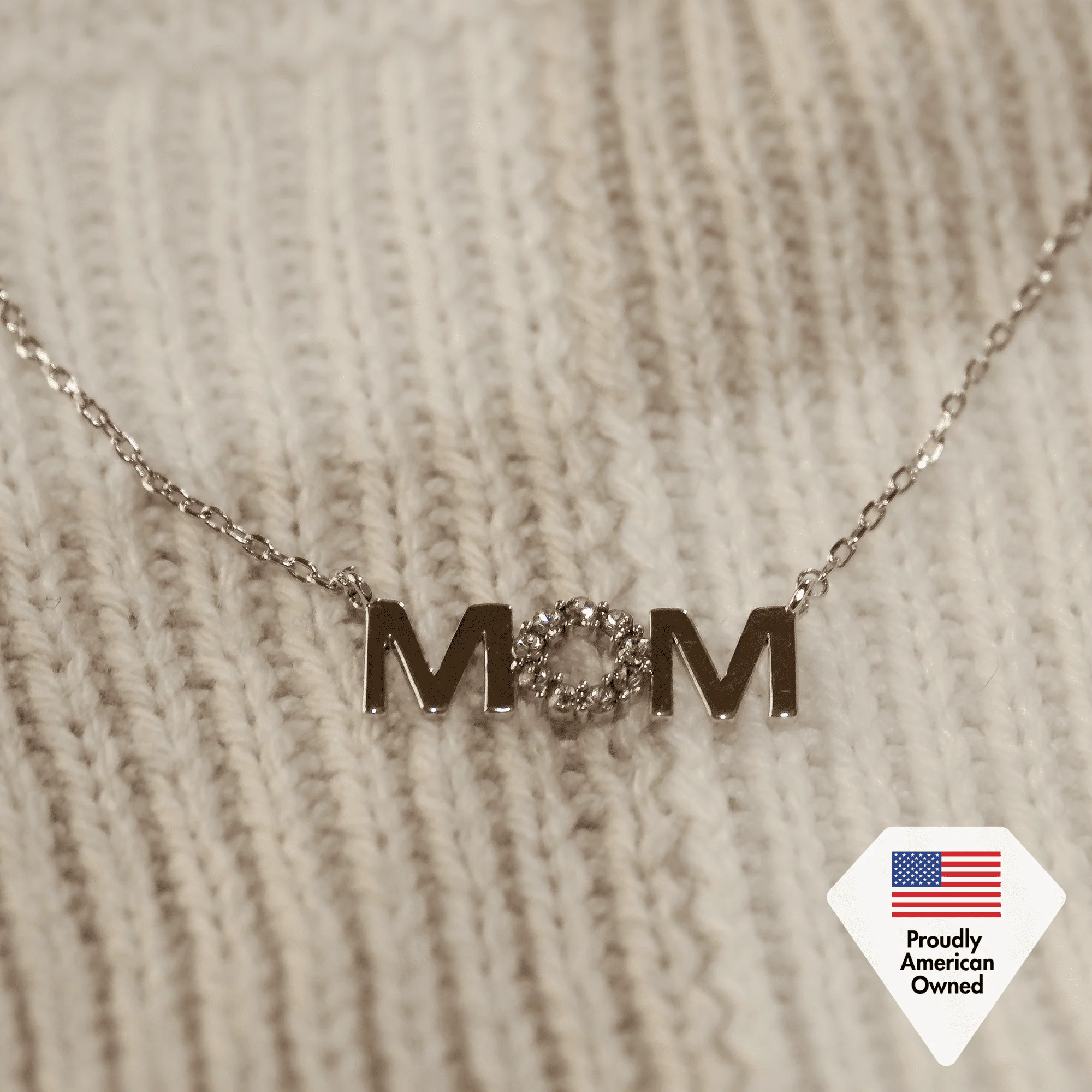 Savannah 18k White Gold Plated Necklace with Swarovski Crystals & Heartfelt Message for Mom - Image 7