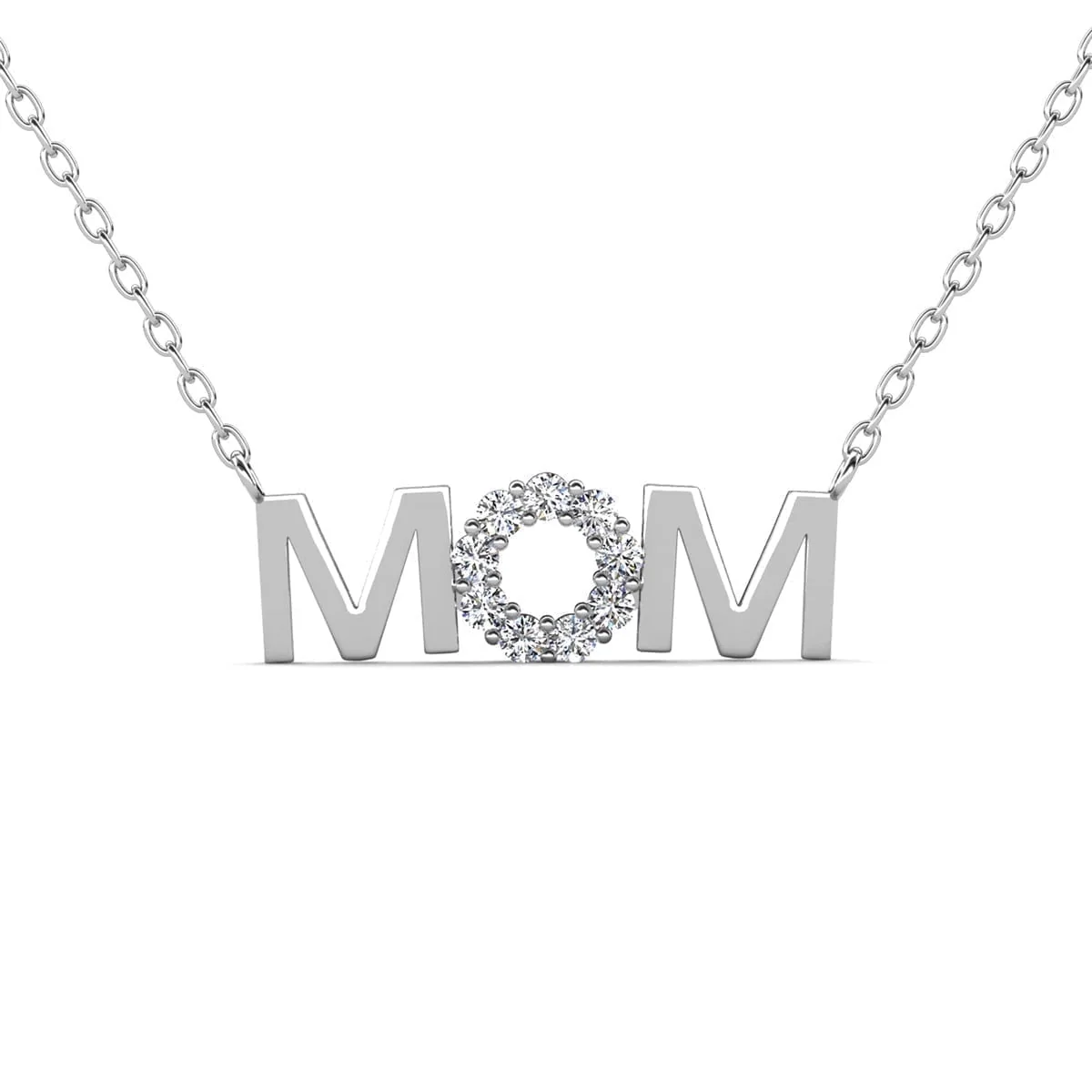 Savannah 18k White Gold Plated Necklace with Swarovski Crystals & Heartfelt Message for Mom - Image 9