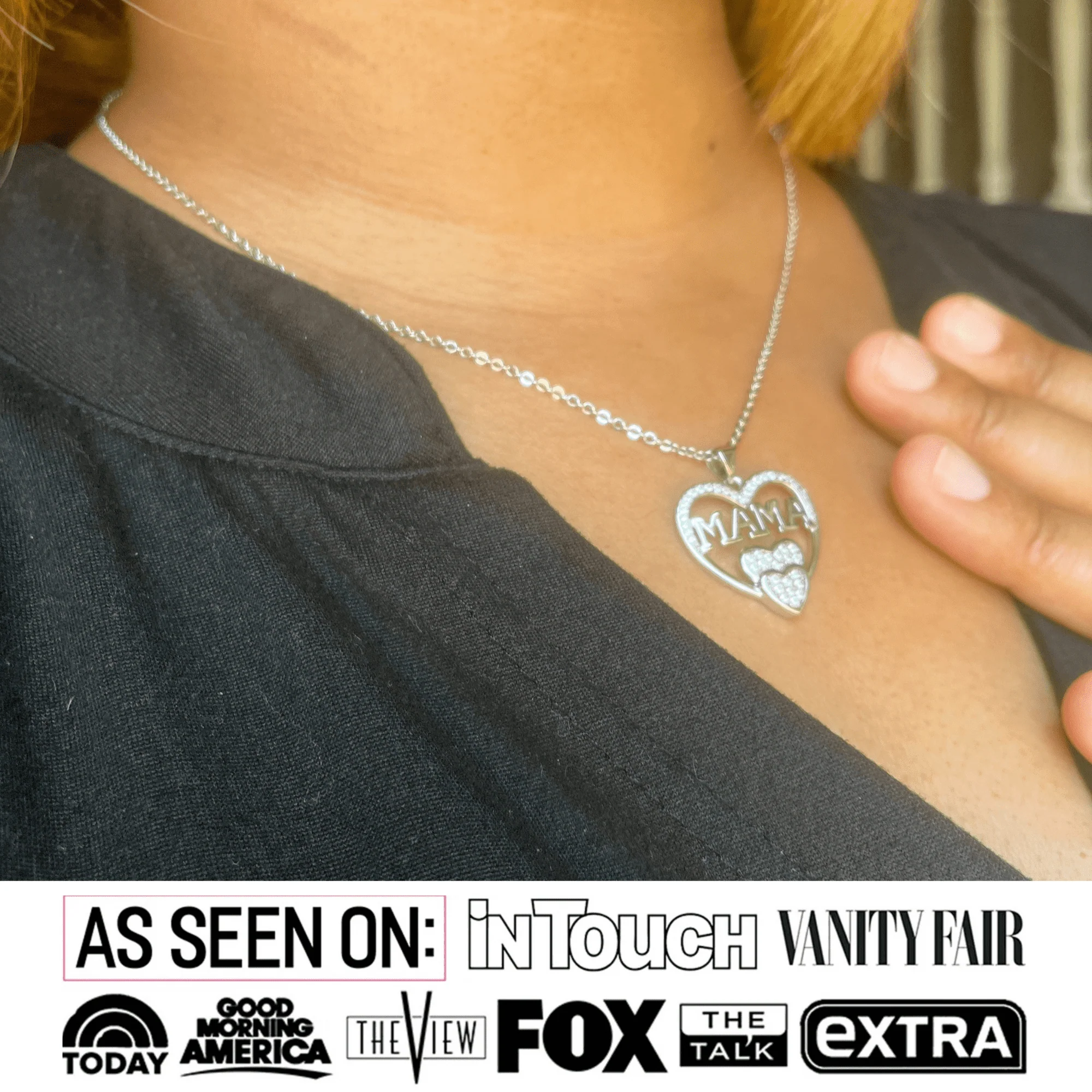 Selena 18k White Gold Plated Mama Necklace with Swarovski Crystals & Heartfelt Message for Mom - Image 3