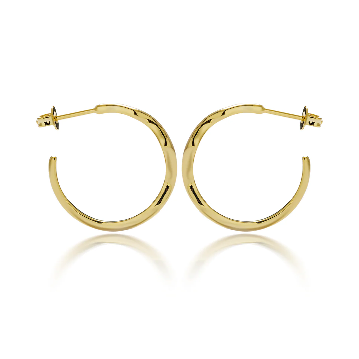 Serena 18k White Gold Plated 22mm Wavy Hoop Earrings - Image 10