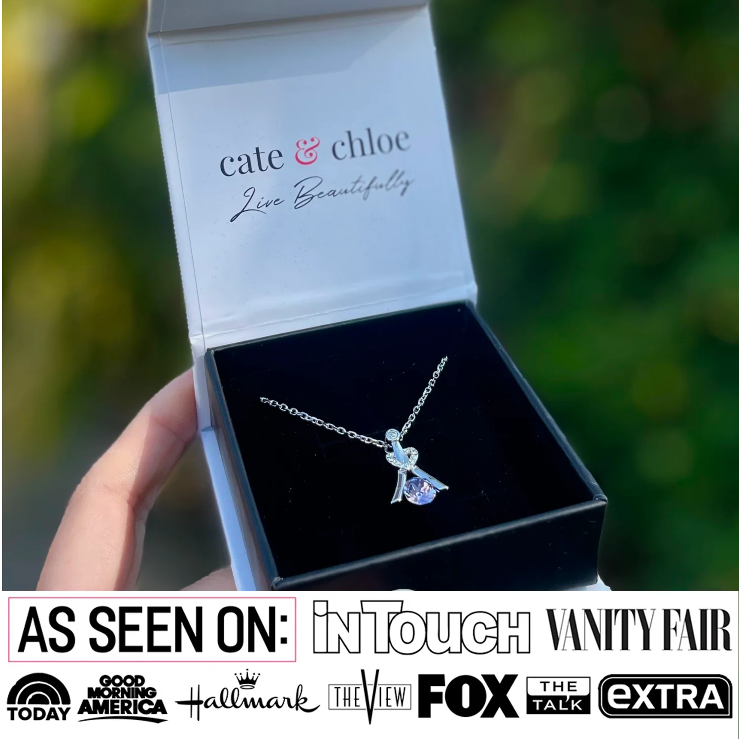Serenity July Birthstone Ruby Necklace 18k White Gold Plated Silver Necklace with Round Cut Swarovski Crystals - Image 3