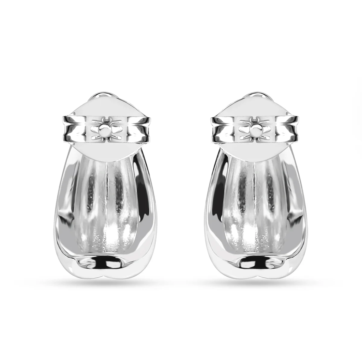 Shae 18k White Gold Plated Semi-Hoop Curved Stud Earrings - Image 10
