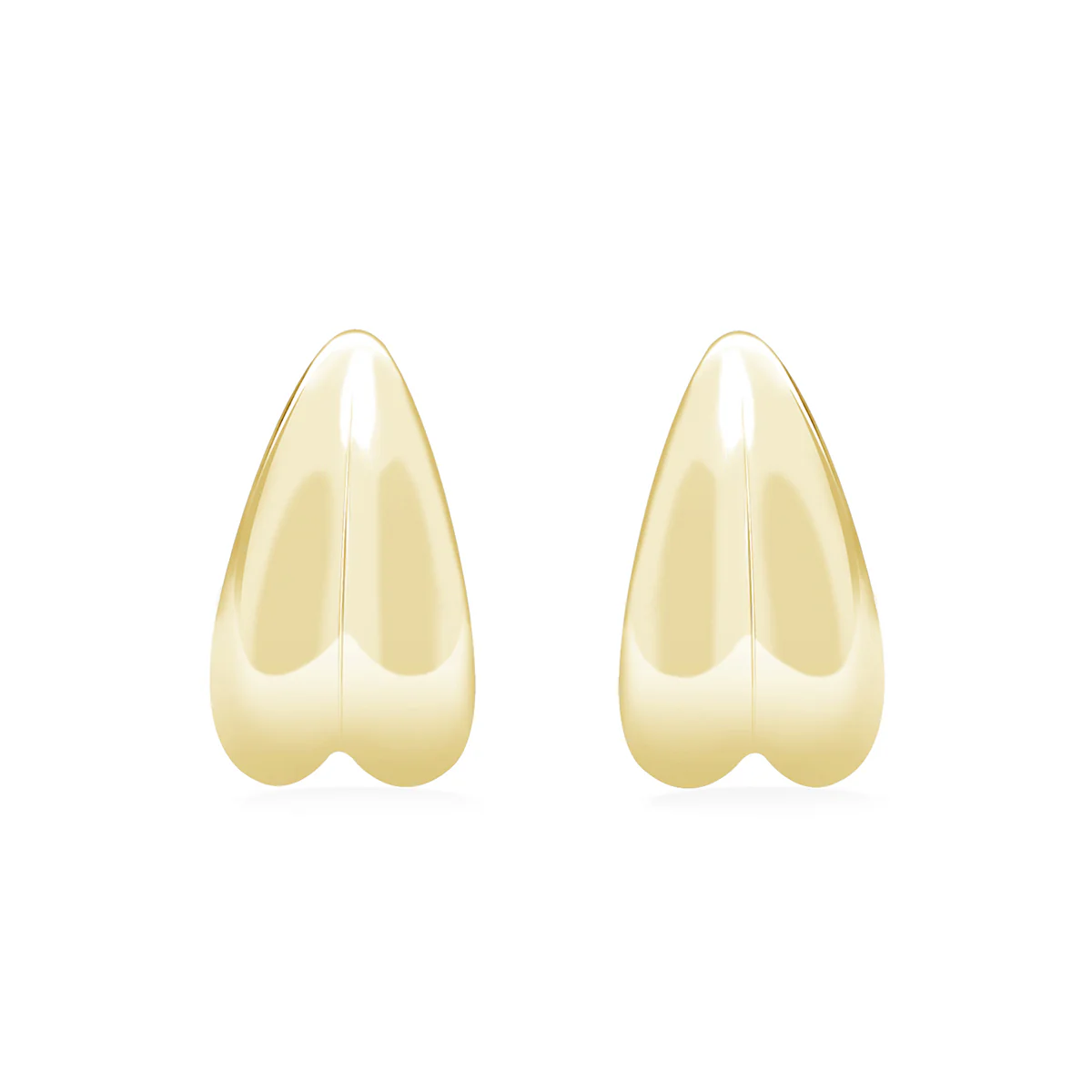 Shae 18k White Gold Plated Semi-Hoop Curved Stud Earrings - Image 13