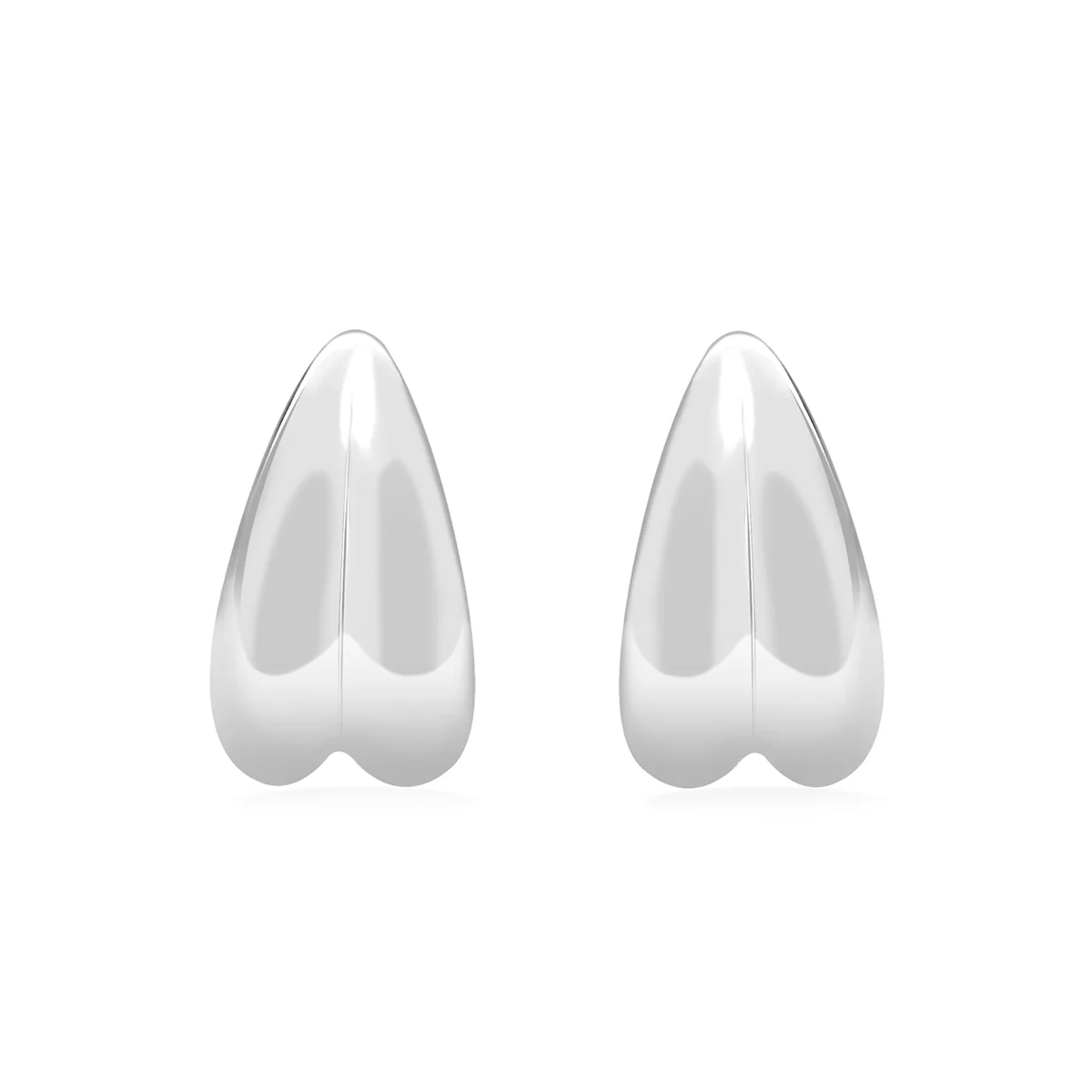 Shae 18k White Gold Plated Semi-Hoop Curved Stud Earrings - Image 8