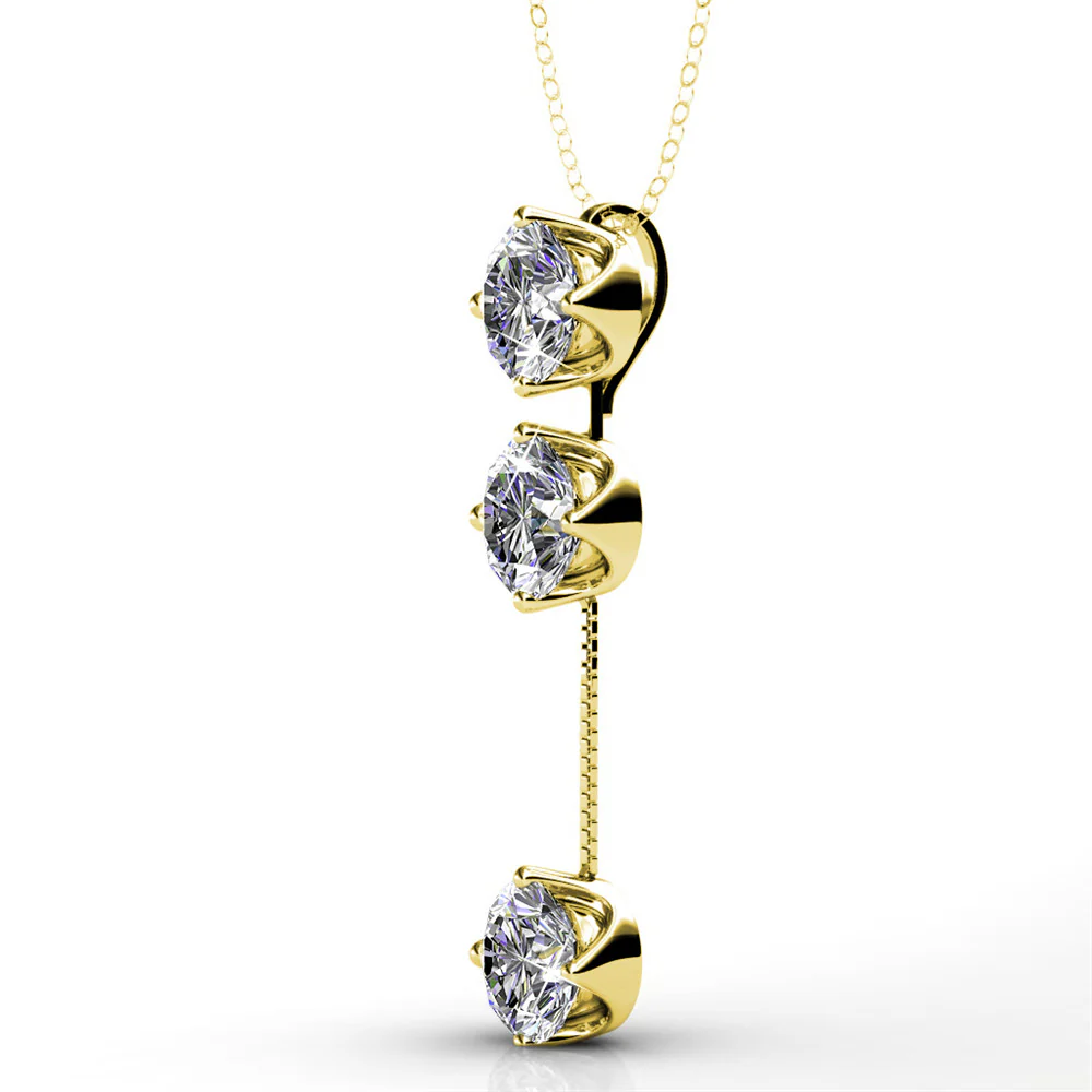 Sloane 18k White Gold Plated Drop Necklace with Swarovski Crystals - Image 10
