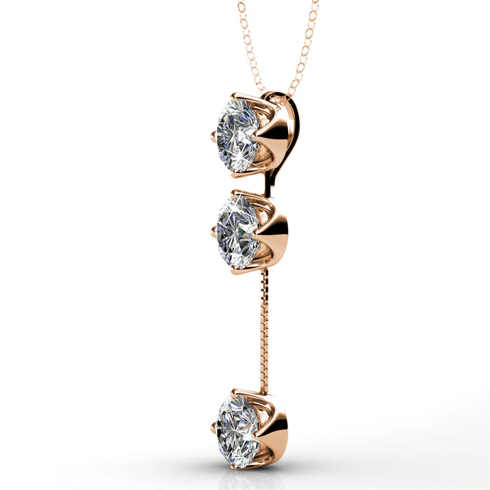 Sloane 18k White Gold Plated Drop Necklace with Swarovski Crystals - Image 13
