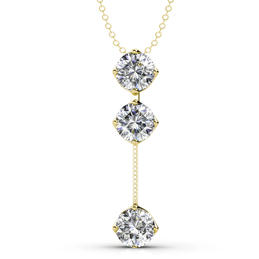 Sloane 18k White Gold Plated Drop Necklace with Swarovski Crystals - Image 8
