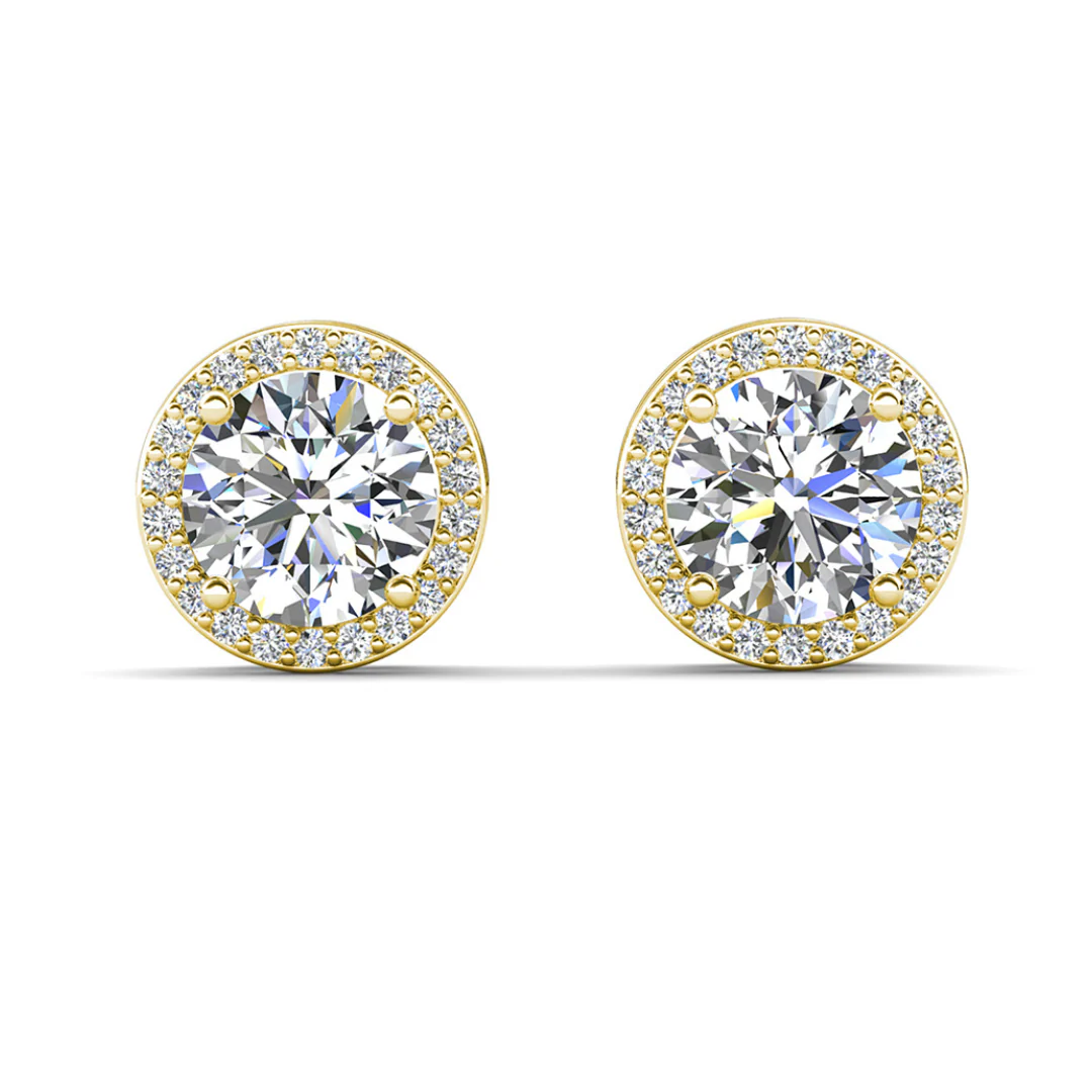 Sophia 18k White Gold Plated Halo Stud Earrings with Round Cut Simulated Diamond Crystals - Image 10
