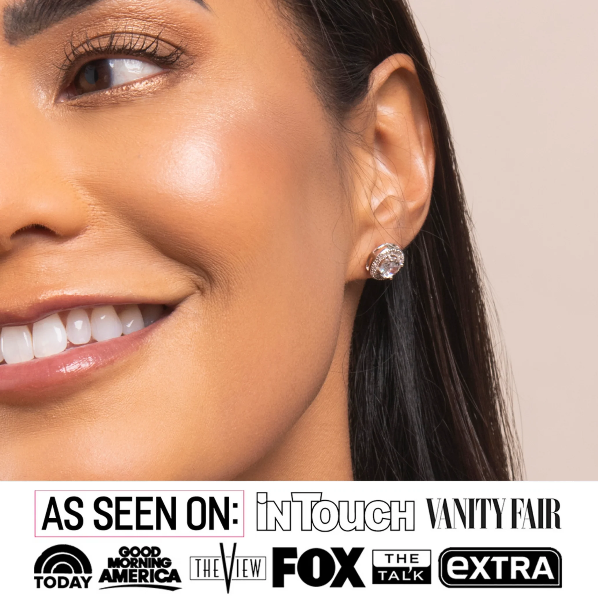 Sophia 18k White Gold Plated Halo Stud Earrings with Round Cut Simulated Diamond Crystals - Image 2