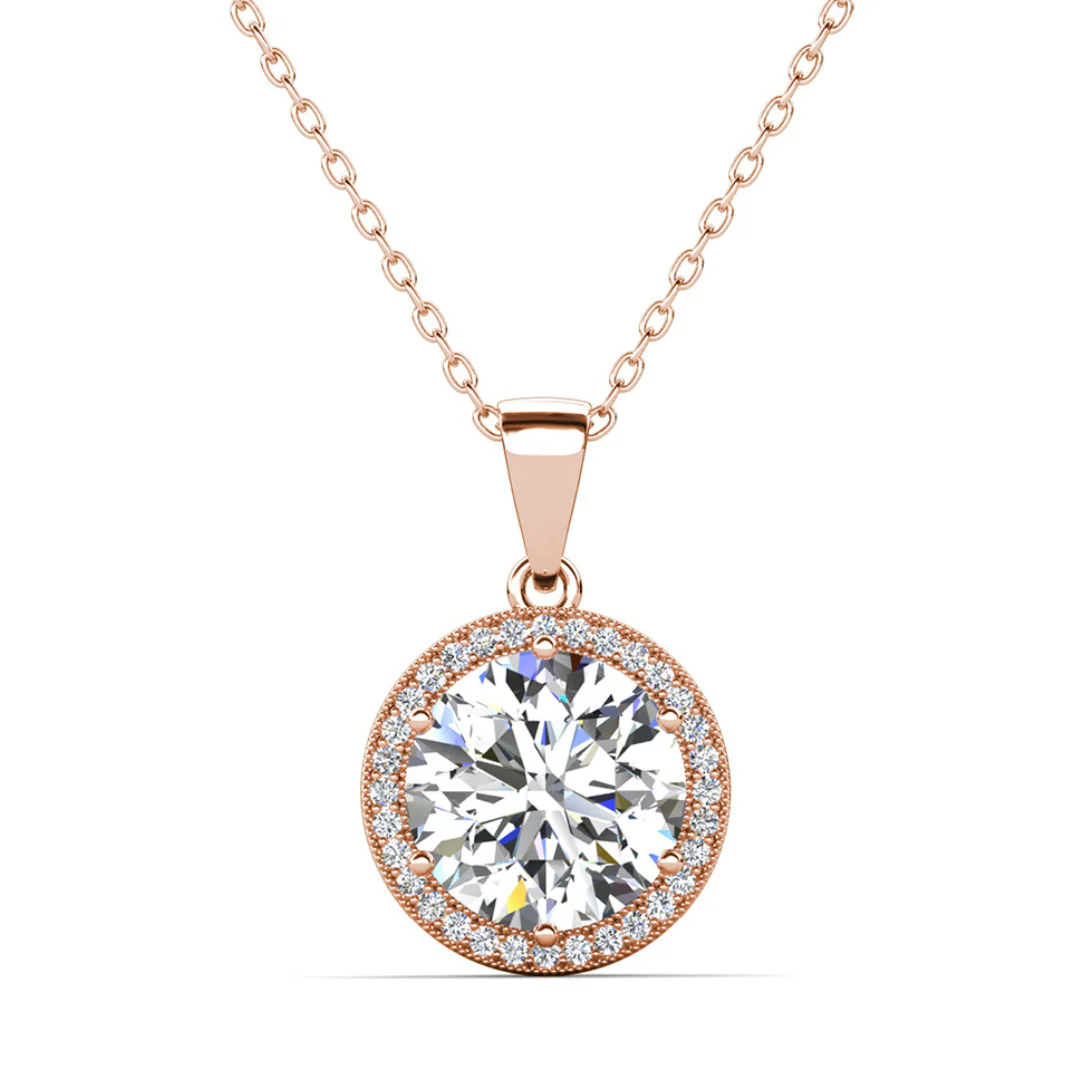 Sophia 18k White Gold Plated Pendant Necklace with Simulated Diamond Crystals - Image 13