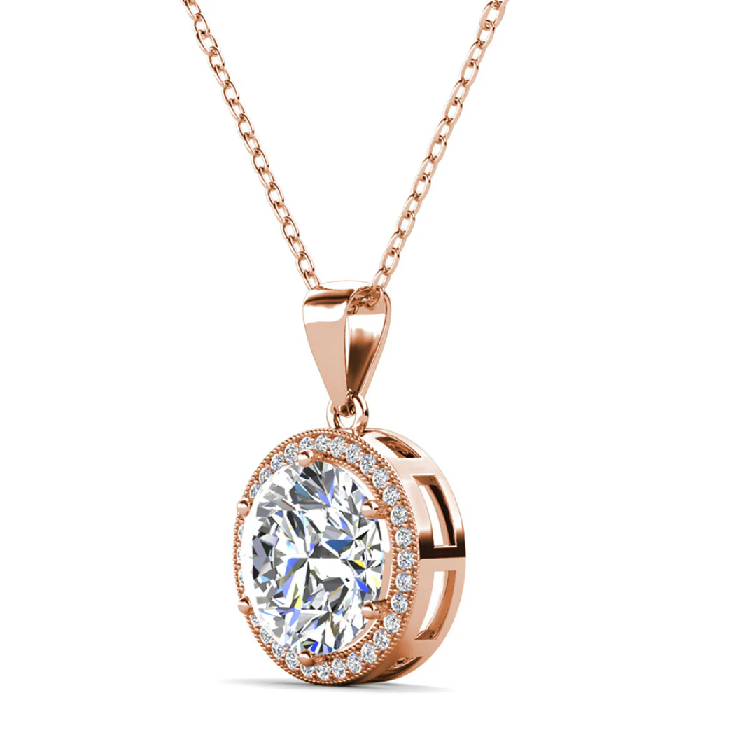 Sophia 18k White Gold Plated Pendant Necklace with Simulated Diamond Crystals - Image 15