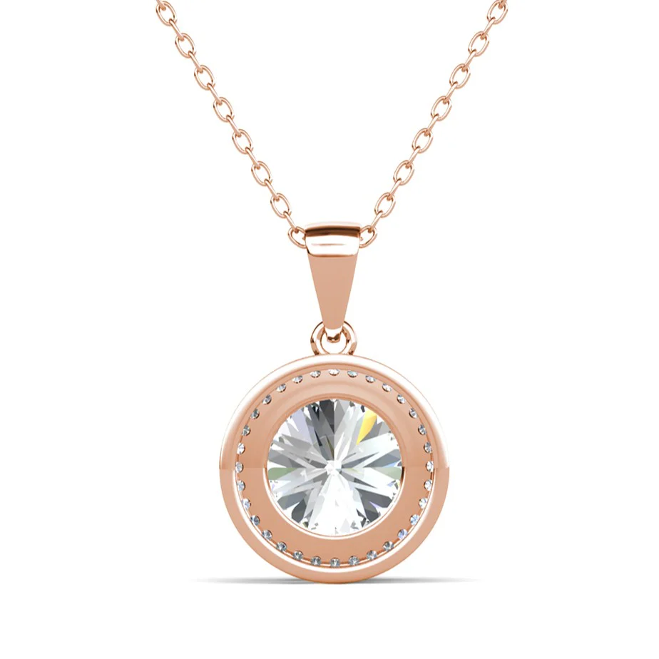 Sophia 18k White Gold Plated Pendant Necklace with Simulated Diamond Crystals - Image 16
