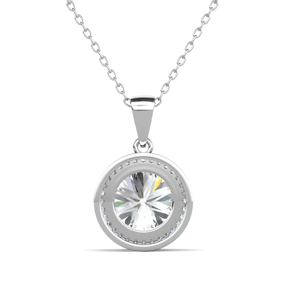 Sophia 18k White Gold Plated Pendant Necklace with Simulated Diamond Crystals - Image 8
