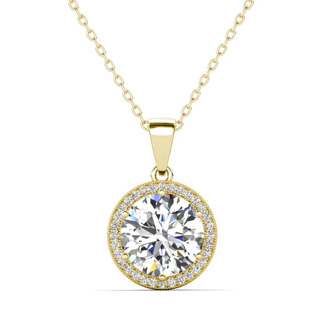 Sophia 18k White Gold Plated Pendant Necklace with Simulated Diamond Crystals - Image 9