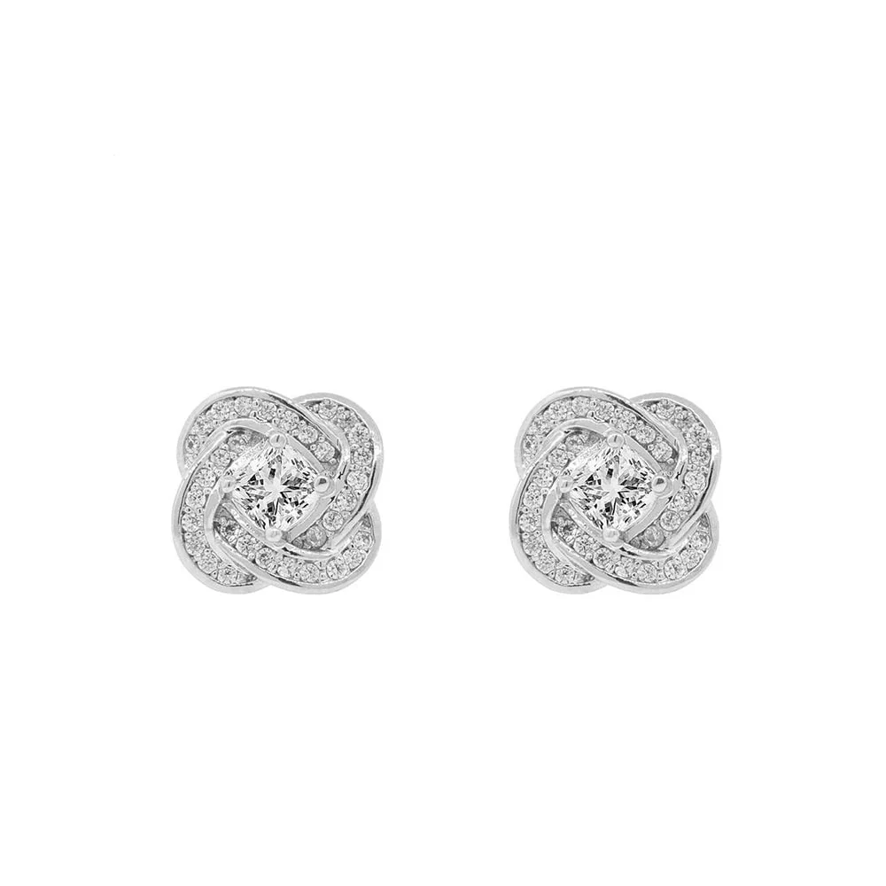 Stella 18k White Gold Plated Pendant Necklace and Stud Earrings Jewelry Set with Simulated Diamond Crystals - Image 8