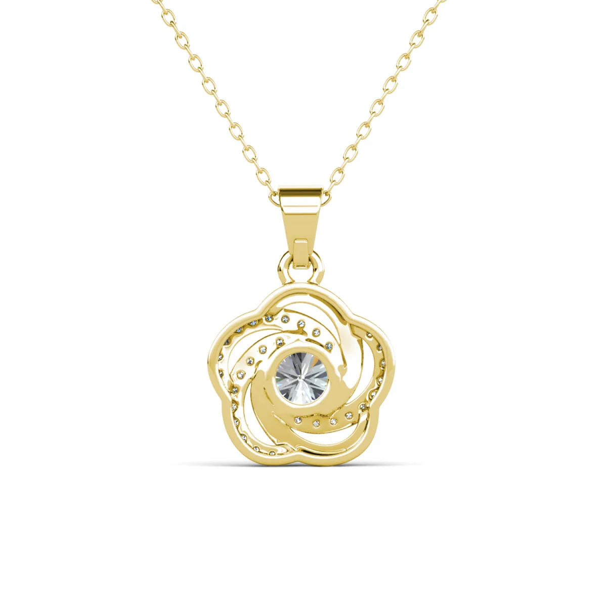 Stella 18k White Gold Plated Crystal Pendant Necklace with Simulated Diamond Crystals - Image 10