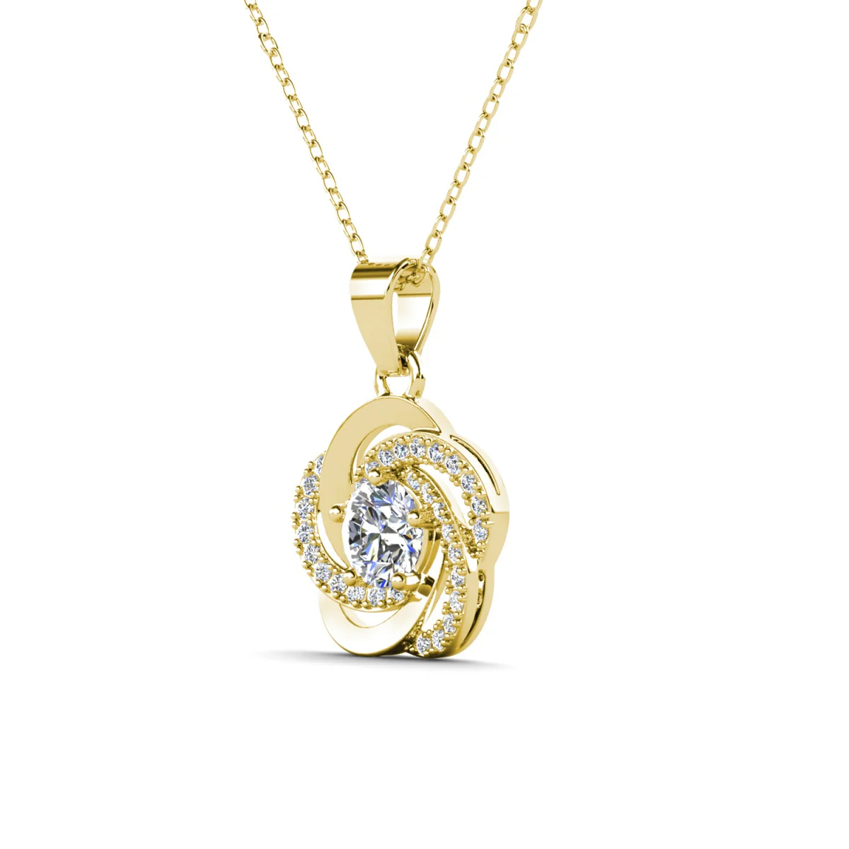 Stella 18k White Gold Plated Crystal Pendant Necklace with Simulated Diamond Crystals - Image 11