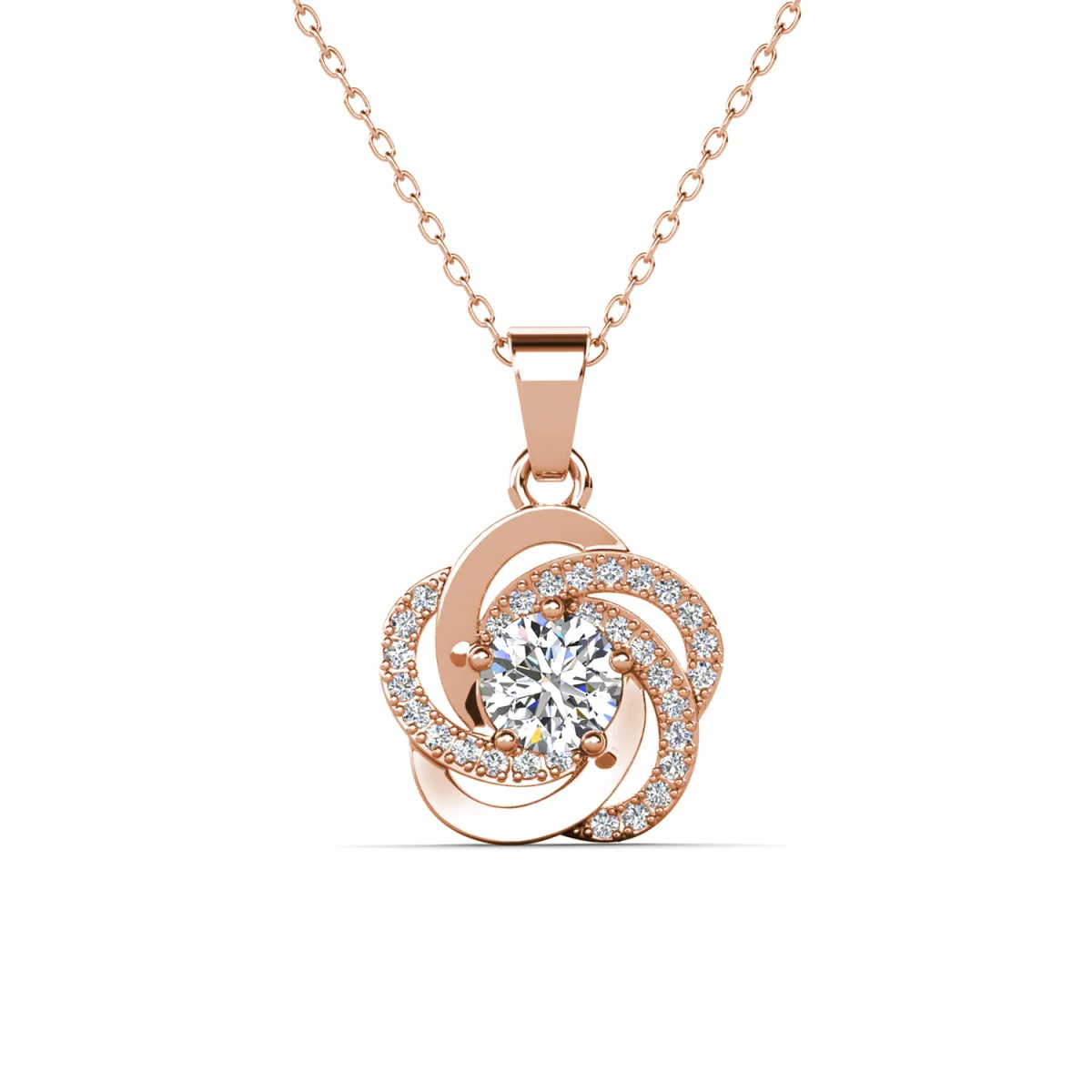 Stella 18k White Gold Plated Crystal Pendant Necklace with Simulated Diamond Crystals - Image 12