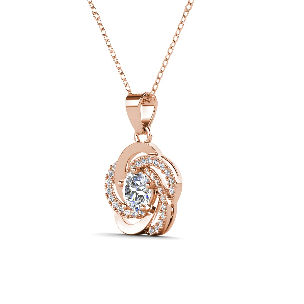 Stella 18k White Gold Plated Crystal Pendant Necklace with Simulated Diamond Crystals - Image 14