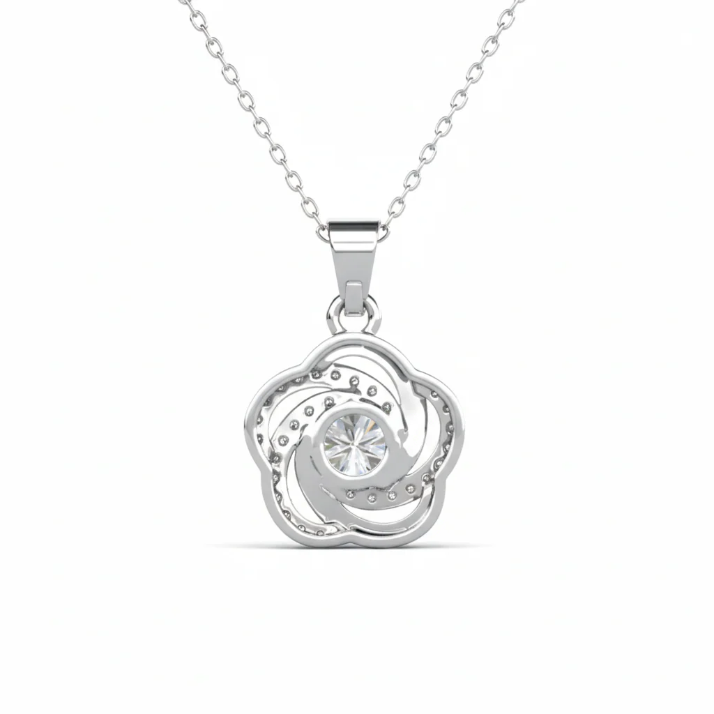 Stella 18k White Gold Plated Crystal Pendant Necklace with Simulated Diamond Crystals - Image 7