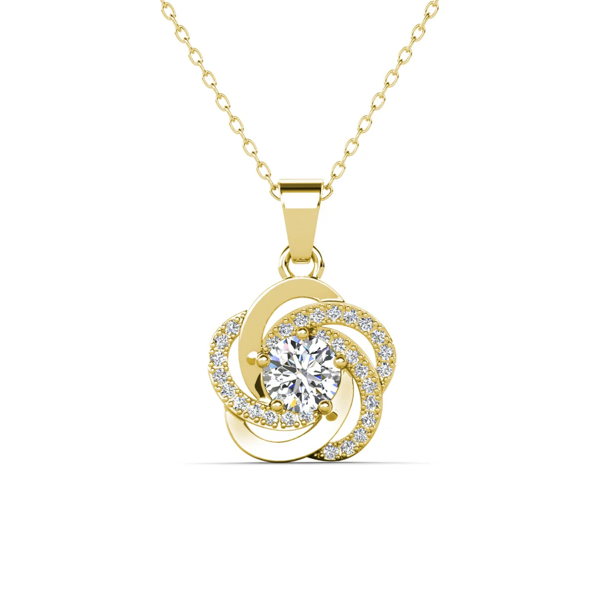 Stella 18k White Gold Plated Crystal Pendant Necklace with Simulated Diamond Crystals - Image 9
