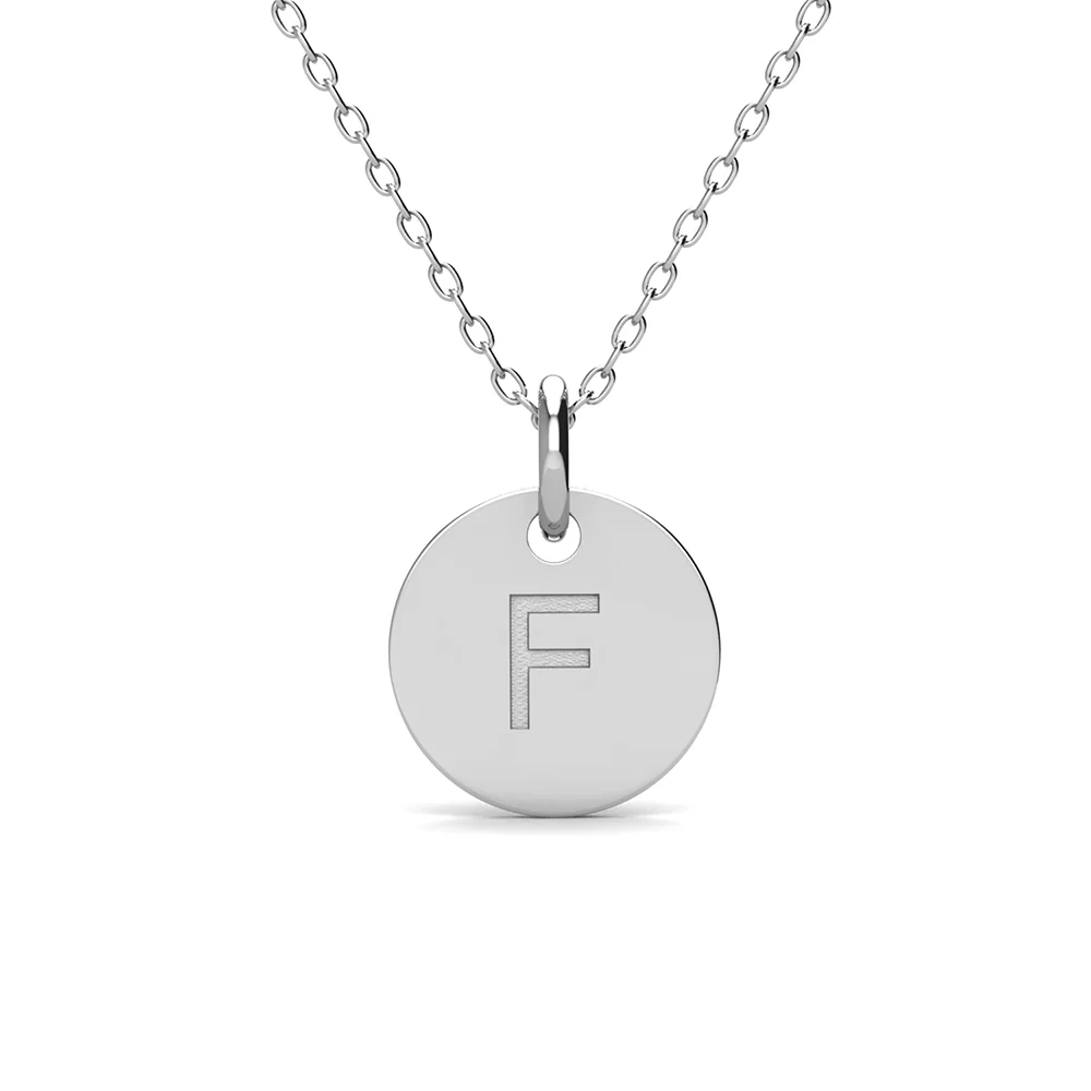 Summer Collection 18k White Gold Plated Engraved Initial Letter Pendant Necklace - Image 17