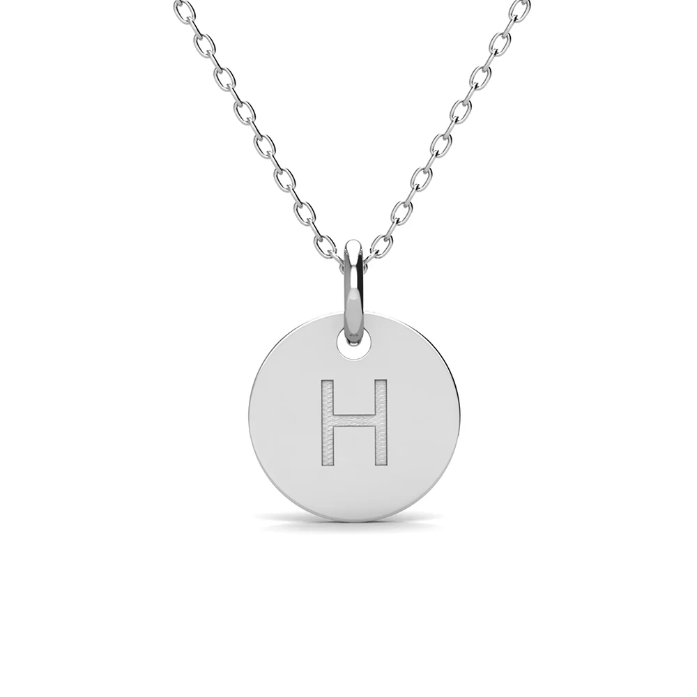 Summer Collection 18k White Gold Plated Engraved Initial Letter Pendant Necklace - Image 21