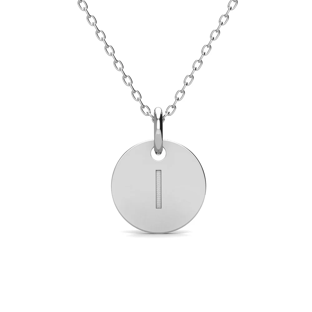 Summer Collection 18k White Gold Plated Engraved Initial Letter Pendant Necklace - Image 23