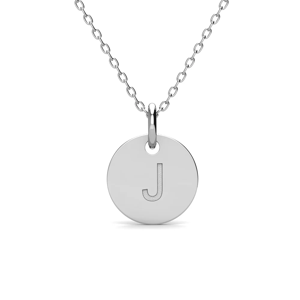 Summer Collection 18k White Gold Plated Engraved Initial Letter Pendant Necklace - Image 25