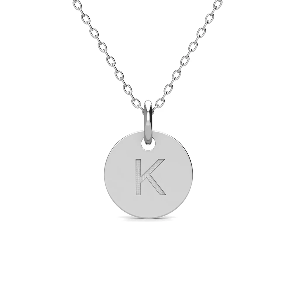 Summer Collection 18k White Gold Plated Engraved Initial Letter Pendant Necklace - Image 27