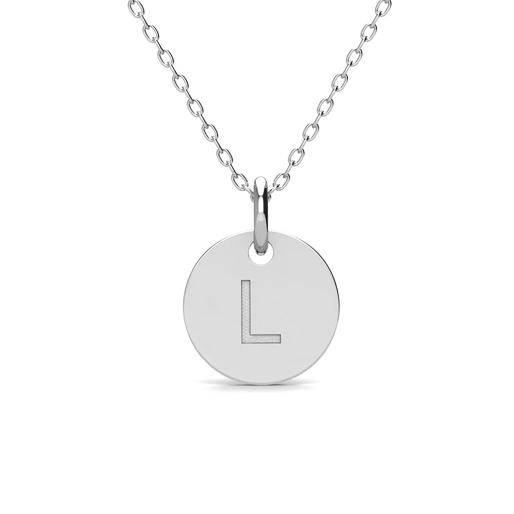 Summer Collection 18k White Gold Plated Engraved Initial Letter Pendant Necklace - Image 29