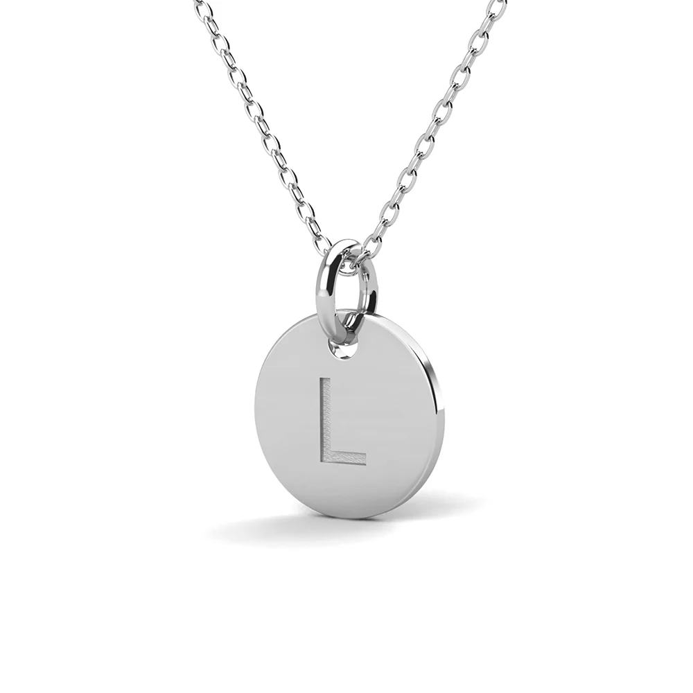 Summer Collection 18k White Gold Plated Engraved Initial Letter Pendant Necklace - Image 30