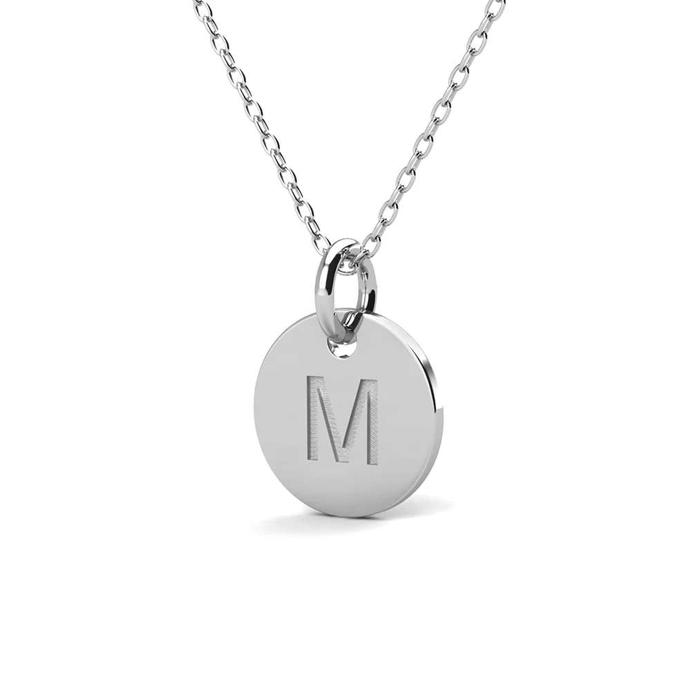 Summer Collection 18k White Gold Plated Engraved Initial Letter Pendant Necklace - Image 32