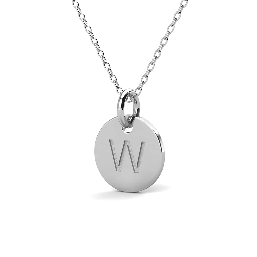 Summer Collection 18k White Gold Plated Engraved Initial Letter Pendant Necklace - Image 52