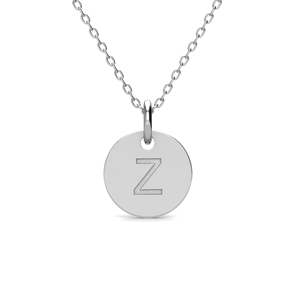 Summer Collection 18k White Gold Plated Engraved Initial Letter Pendant Necklace - Image 57