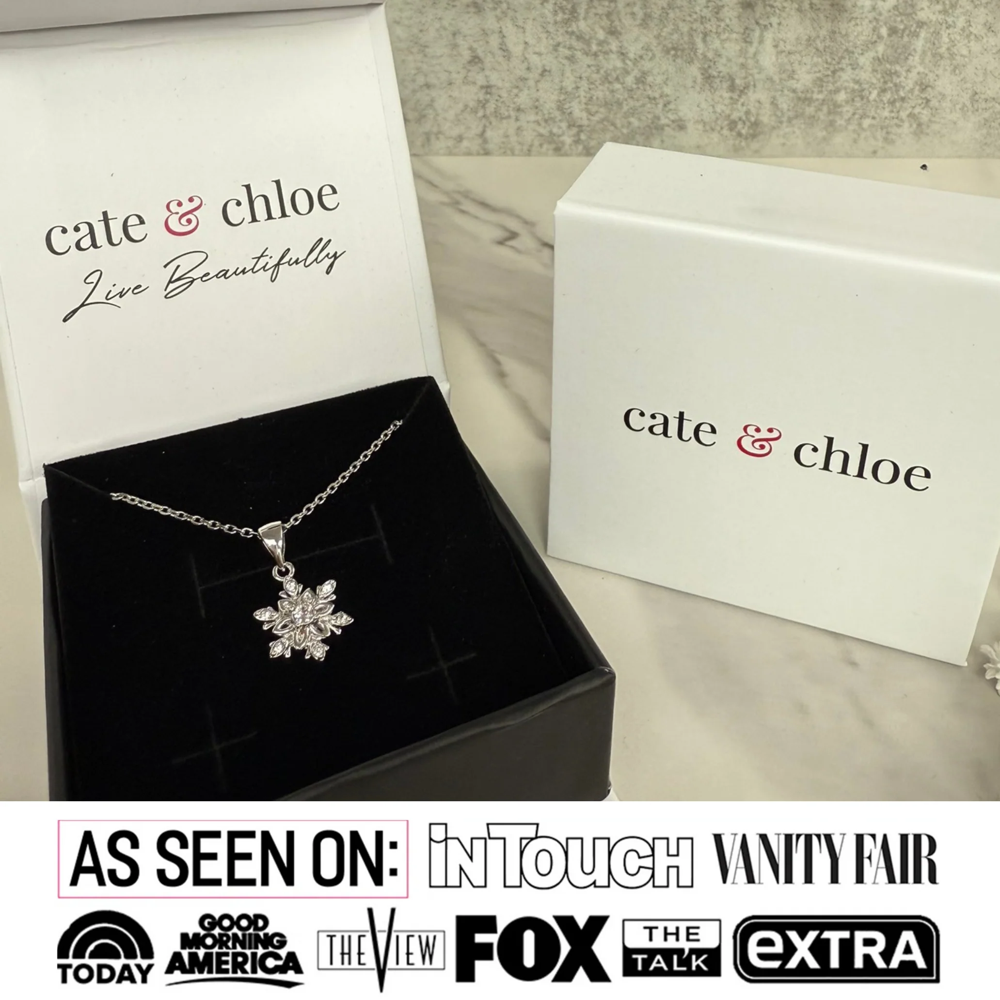 Sunny 18k White Gold Plated Crystal Necklace with Swarovski Crystals - Image 2