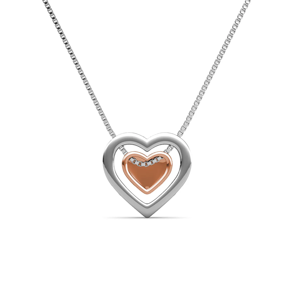 Susan 18k White Gold Plated Halo Heart Necklace with Swarovski Crystals - Image 9