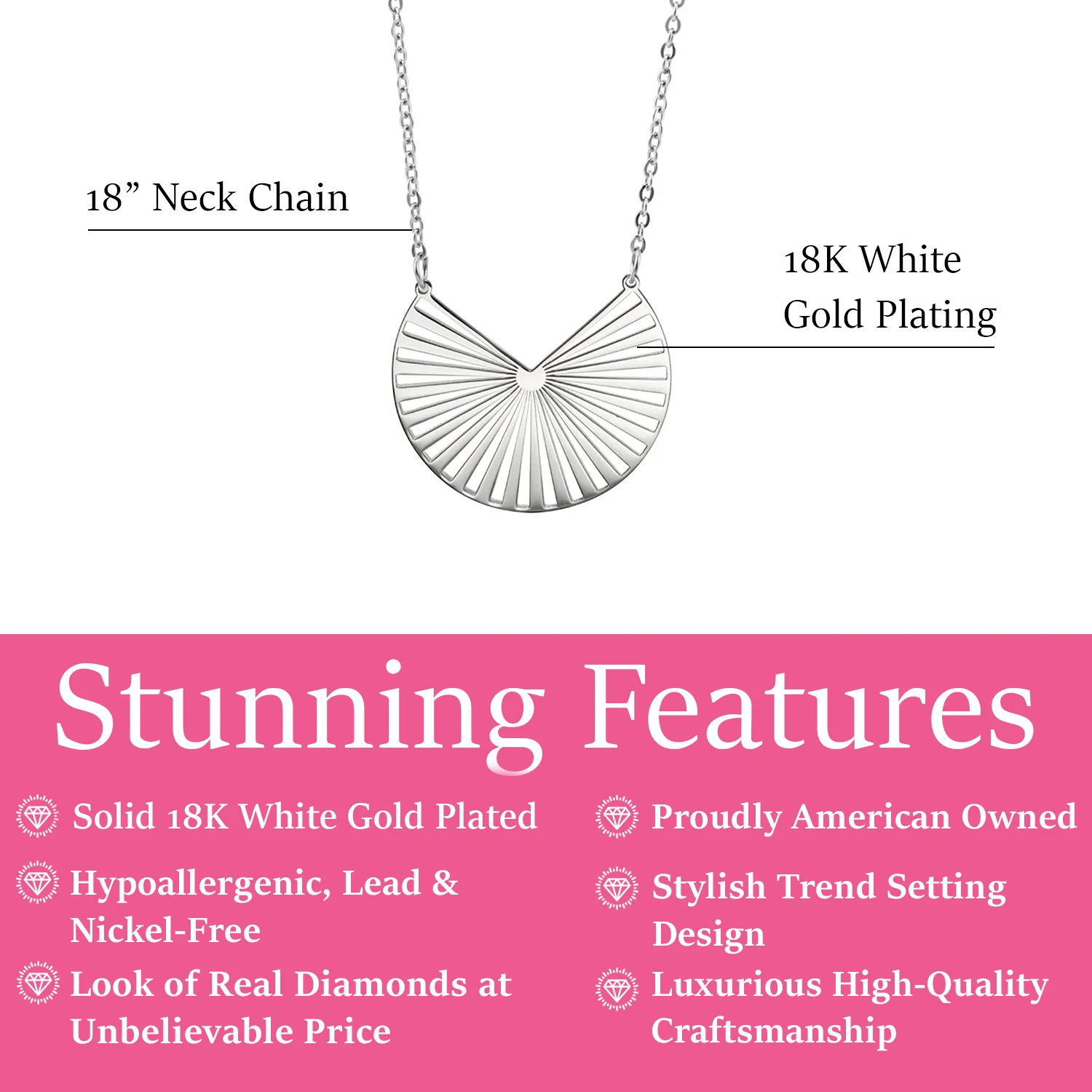 Taylor 18k White Gold Plated Stainless Steel Necklace — Final Sale - Image 3