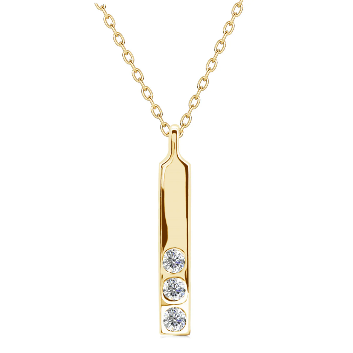 Tessa 18k White Gold Plated Bar Necklace with Swarovski Crystals - Image 10