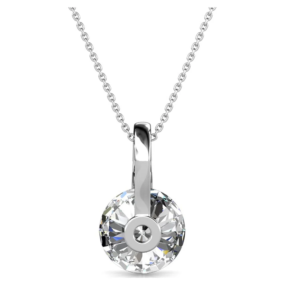 Tina 18k White Gold Plated Necklace with Solitaire Swarovski Crystal - Image 7