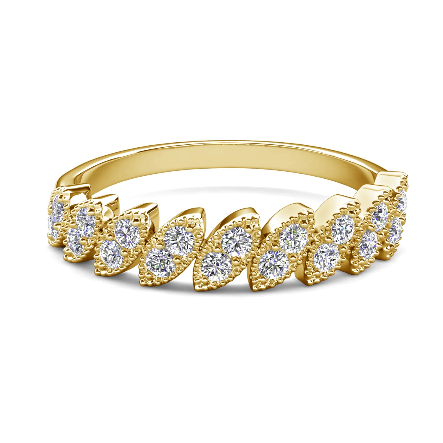 Tori 18k White Gold Plated Ring with Round Cut Swarovski Crystals - Image 11