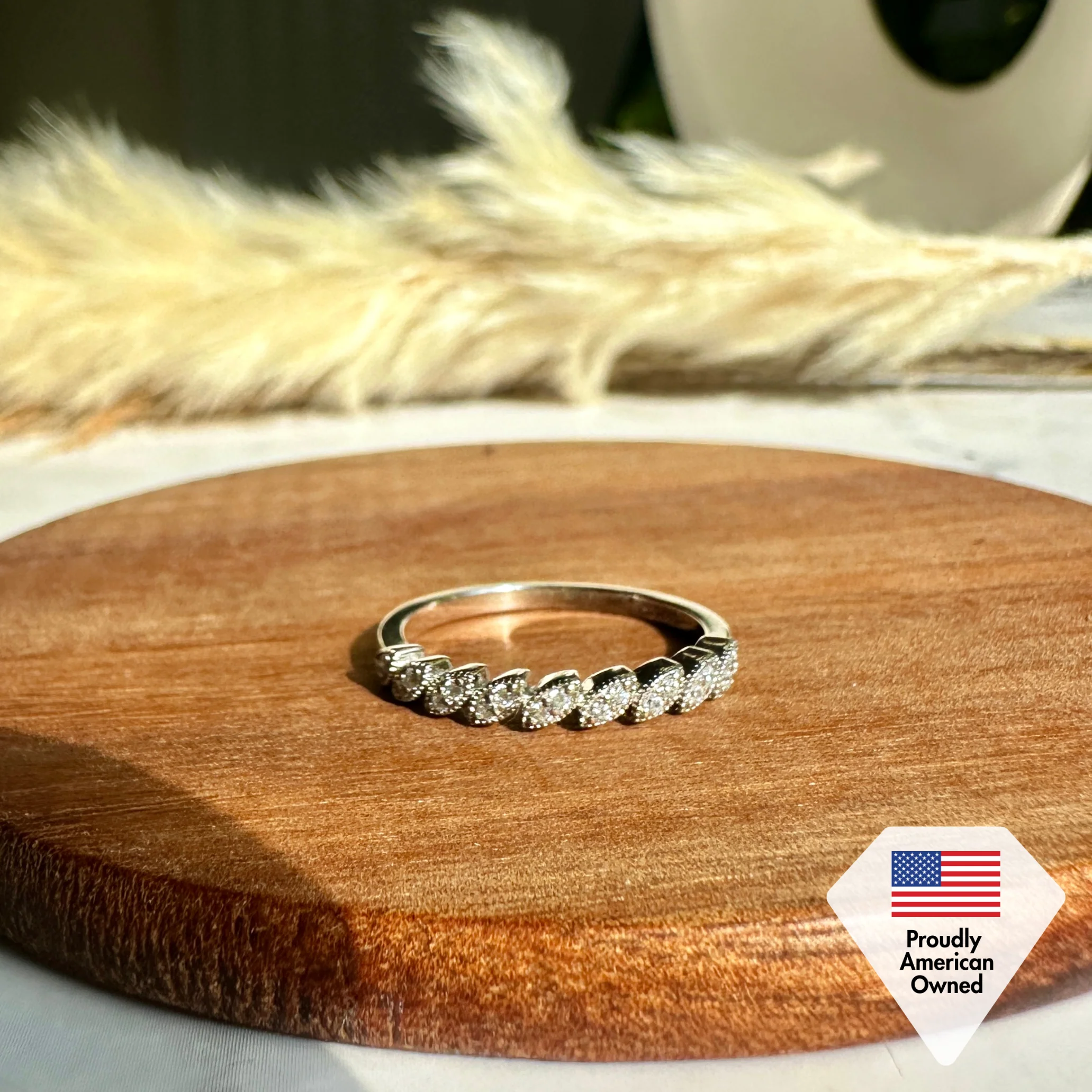 Tori 18k White Gold Plated Ring with Round Cut Swarovski Crystals - Image 8
